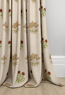 William Morris Lily Flower Embroidery, Madder - Made to Measure Curtains